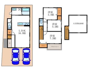 嵐山谷ヶ辻子町貸家2の物件間取画像